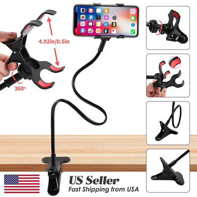 #ad Extra Long Arm Bed Desk Lazy Phone Holder Mount Stand 360 Flexible Universal $8.59