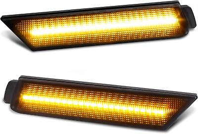 #ad Smoked Lens LED Side Marker Lights Front Bumper Sidemarker Lamps Reflectors Comp $45.61