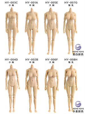 #ad HENG TOYS 1 12 Scale Half seamless Female Body Pale Suntan Flexible Figure Doll $13.79