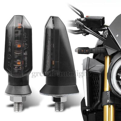#ad 2PCS LED Motorcycle Turn Signal Blinker Light Indicator Smoke Amber Universal US $10.98