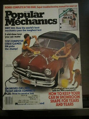 #ad Popular Mechanics Magazine May 1979 1950 Ford Convertible Computer Chess AJ $5.99