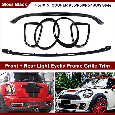 #ad Car Headlight Eyelid Frame Kit Grille Trim For MINI COOPER R55 R56 R57 JCW Style $129.20