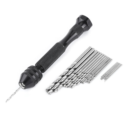#ad Durable Alloy Hand Drill With 25 HSS Drill Bits For Precise Woodworking EUY $104.68