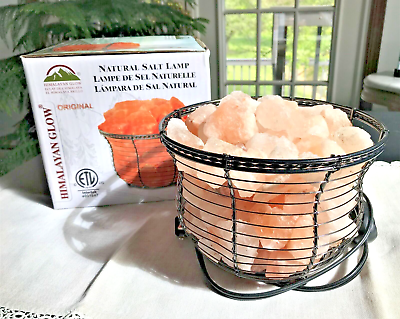 #ad Himalayan Salt Lamp with Salts in Metal Basket. Dimmer Switch. $24.00