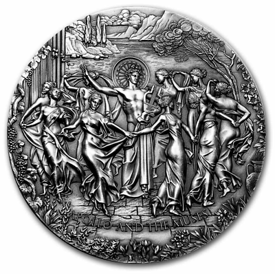 #ad 2022 Cameroon Apollo and The Muses Celestial Beauty 5 oz Antique finish Coin $514.28