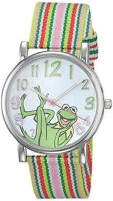 #ad Muppets Women#x27;s MU1010 Kermit the Frog Dial Multi Color Watch with Fabric $21.79