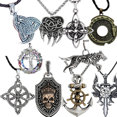 #ad Necklace Viking Celtic Knot Irish Norse Pendant Jewelry $11.68