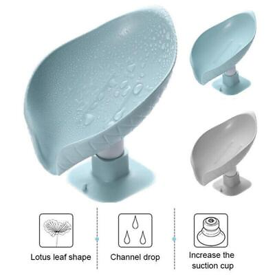 #ad Bathroom Leaf Shape Drain Soap Box Dish Holder Storage Suction Saver Soapbox C $5.49