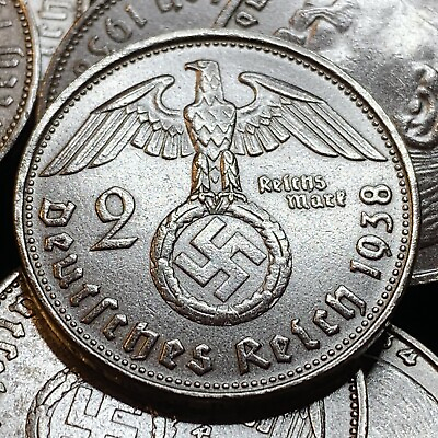 #ad #ad Rare Third Reich German 2 Reichsmark Hindenburg Silver Coin $16.99