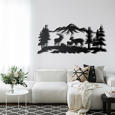 #ad Deer Family Metal Wall Decor for Home and Outside Wall Mounted Wall Art Decor $87.30