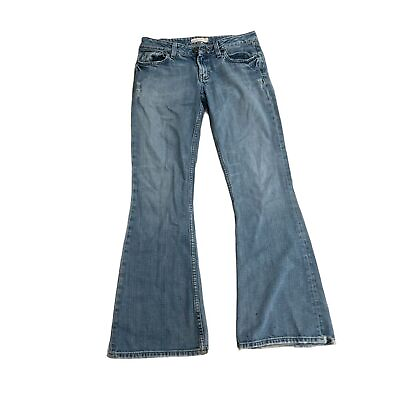 #ad BKE Denim Distressed Straight Leg Womens Low Rise Light Wash Jeans Sz 28 31.5 $9.00