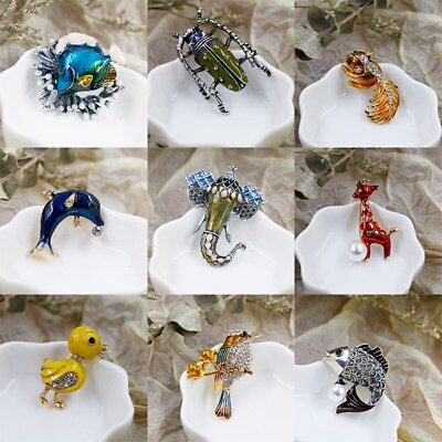 #ad Cute Animal Insect Series Owl Brooch Flower And Bird Personality Brooch Pin $3.19