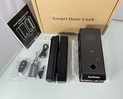 #ad Perfiware Smart Glass Swing Office Door Lock Fingerprint Password IC Card $170.77