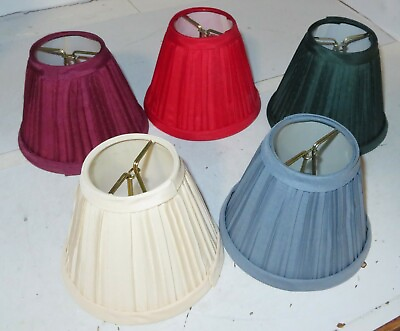 #ad New YOU PICK COLOR Fabric Pleated Mini Chandelier Lamp Shade Room Traditional $4.49