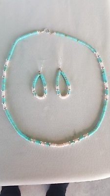 #ad Handcrafted Navajo Block Turquoise Necklace $30.00