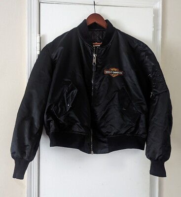 #ad Harley Davidson Men#x27;s Riding Black Jacket Of Suffolk Long Island Embroidered L $49.50
