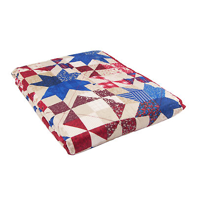 #ad Classic Americana Red White and Blue Quilted Reversible Throw 60quot; x 48quot; $19.99