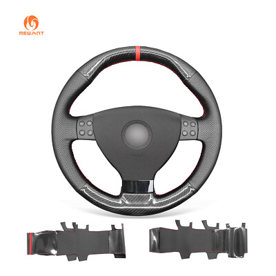 #ad PU Leather Carbon Fiber Steering Wheel Cover for Volkswagen VW EOS MK5 2005 2008 $31.90