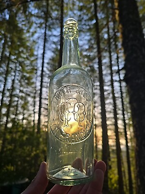 #ad Antique San Francisco Whiskey☆1890s Aqua Roth California Liquor◇Internal Thread $277.00