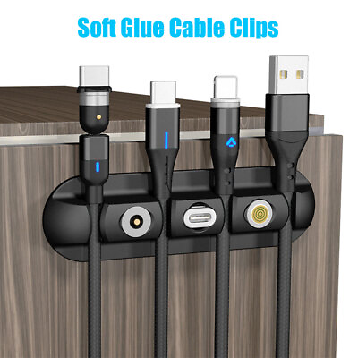 #ad Cable Organizer Magnetic Plug Case Box USB Cable Winder Desktop Tidy Clip Holder $2.58