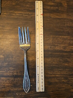 #ad Antique Extra Coin Silver Plate 1906 ROXBURY Serving Fork Vintage $10.00