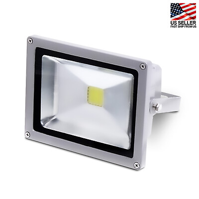 #ad LS Full LED Indoor Outdoor Flood Light Lamp Silver 20W Daylight 120V Waterproof $21.01