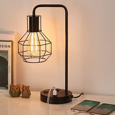 #ad USB Table Lamp Bedside Lamps with 2 USB Charging Ports $28.30