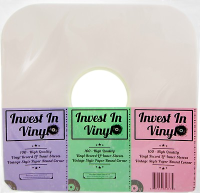 #ad #ad 100 LP Vinyl Record Inner Sleeves Heavy Stock Ivory White Paper 12quot; 33 RPM $24.99