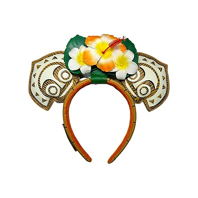 #ad Disney 50th Anniversary Loungefly Polynesian Village Tiki Minnie Ear Headband $22.65