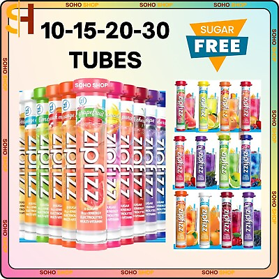 #ad Zipfizz Multi Vitamin Energy Hydration Drink Mix Variety Pack 10 15 20 30 Tubes $18.99
