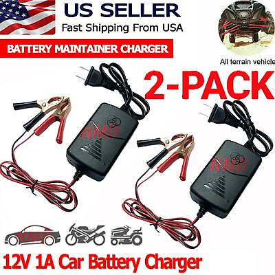 #ad #ad 2PCS Car Battery Charger Maintainer 12V Trickle RV for Truck Motorcycle ATV Auto $14.99