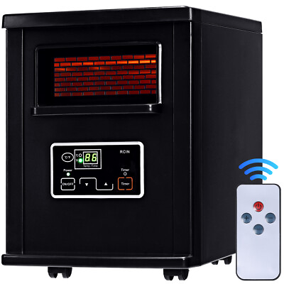 #ad 1500W Electric Portable Infrared Quartz Space Heater Warmer Filter Remote Black $109.99