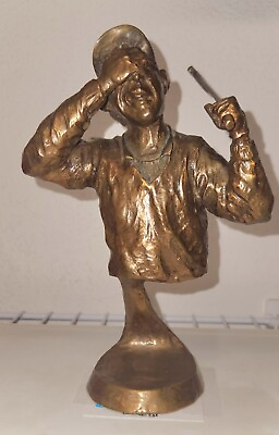 #ad Mark Hopkins bronze sculptures #x27;I Can#x27;t Look#x27; golfer $650.00