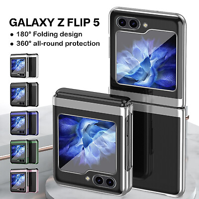 #ad For Samsung Galaxy Z Flip 5 Flip 4 3 Plating Shockproof Bumper Slim Clear Case $3.71