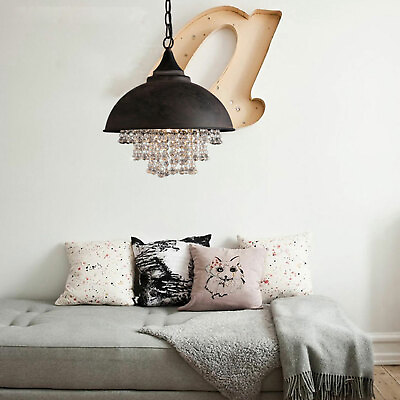 #ad Crystal Ceiling Light Pendant Lamp Light Chandelier Loft Hanging Ceiling Lamp $54.19