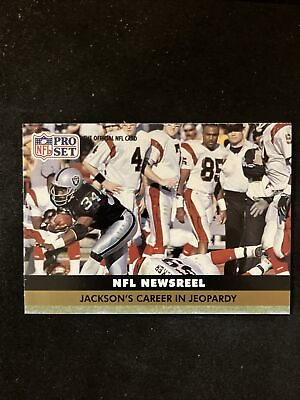 #ad Bo Jackson 1991 Pro Set NFL Newsreel Career In Jeopardy #346 NFL Football Card $1.49