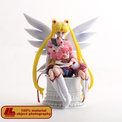 #ad Anime Sailor Moon Tsukino Usagi Chibiusa Small Lady Sit Figure Statue Toy Gift $21.59