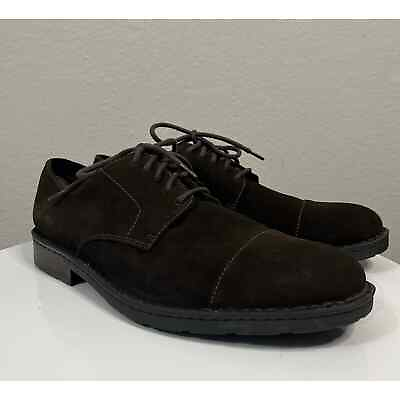#ad Born Oxford Shoe Dark Brown Nubuck Leather Cap Toe Tie Up Men#x27;s Size 13 $25.00