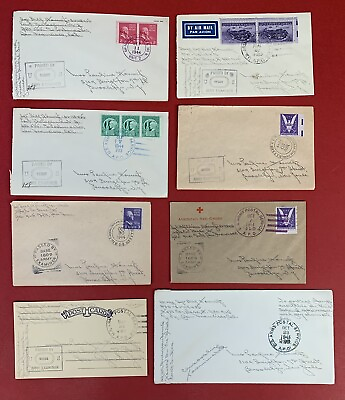 #ad World War II Lot of 8 A.P.O. Items 7 Covers and 1 Postcard 1944 1945 $130.00