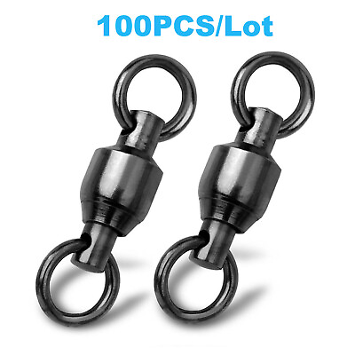 #ad 100PC Stainless Fishing Ball Bearing Swivel Solid Rings 0 1 2 3 4 5 6 7 8 9 10# $85.47