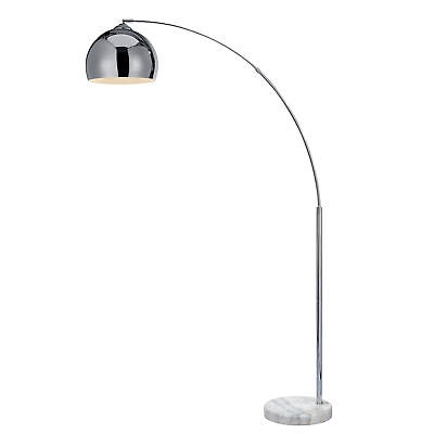 #ad Teamson Home Arc Floor Lamp Tall Standing Hanging Light Real Marble Base Chrome $114.99