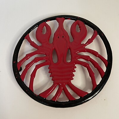 #ad Vtg Cast Iron Lobster Crawfish Hot Plate $15.00