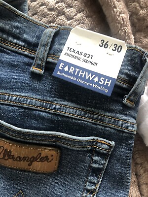 #ad RRP £69 Wrangler Texas Stretch Blue Jeans Straight W36 Leg 30 New John Lewis GBP 39.00