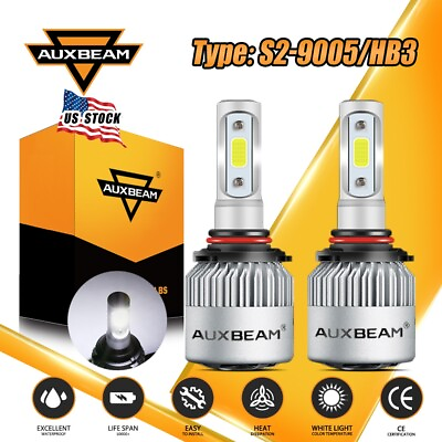 #ad AUXBEAM LED Headlight Kit 9005 HB3 9140 9145 72W 6500K 8000LM Fog Bulb High Beam $24.99
