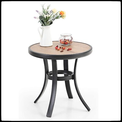 #ad Patio Round Side Table Outdoor amp; Indoor Small End Table Coffee Bistro Table $52.99