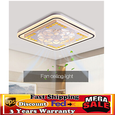 #ad Modern LED Ceiling Fan Dimmable Light Remote Control Flush Mount Chandelier Lamp $68.26