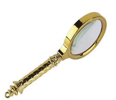 #ad 90mm Gold Plated Magnifier 10X Real Glass Magnifying Glass With Flower Handle $9.52