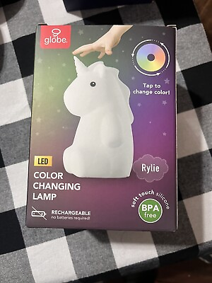 #ad Globe Riley Unicorn Color Changing LED Rechargeable Silicone Night Light Lamp $11.00