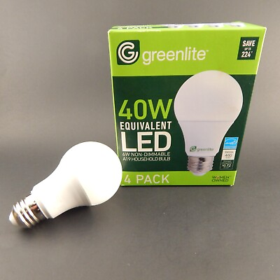 #ad LED Light Bulbs 40W Eq 4 Pack 480 lumen 3000k non dimmable A19 Bulbs $4.00