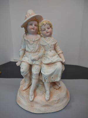 #ad Antique 8quot; Royal Rudolstadt Bisque Figurine Girls Germany $35.00